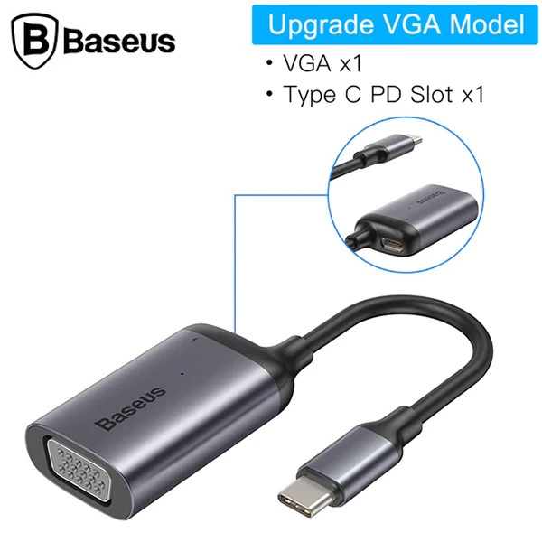 Baseus Enjoyment Series Type-C to VGA HUB Çevirici Adaptör-(1903)