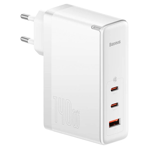 Baseus GaN5 Pro 140W Fast Charger 2 Type-C+1 USB PD Ultra Hızlı Şarj Aleti+Baseus Şarj Kablosu-(1903)