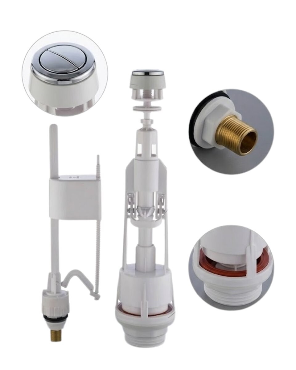 Basmalı Vitrifiye Rezervuar İç Takımı Ayarlanabilir Sessiz Dolumlu Klozet Rezervuar Mekanizması