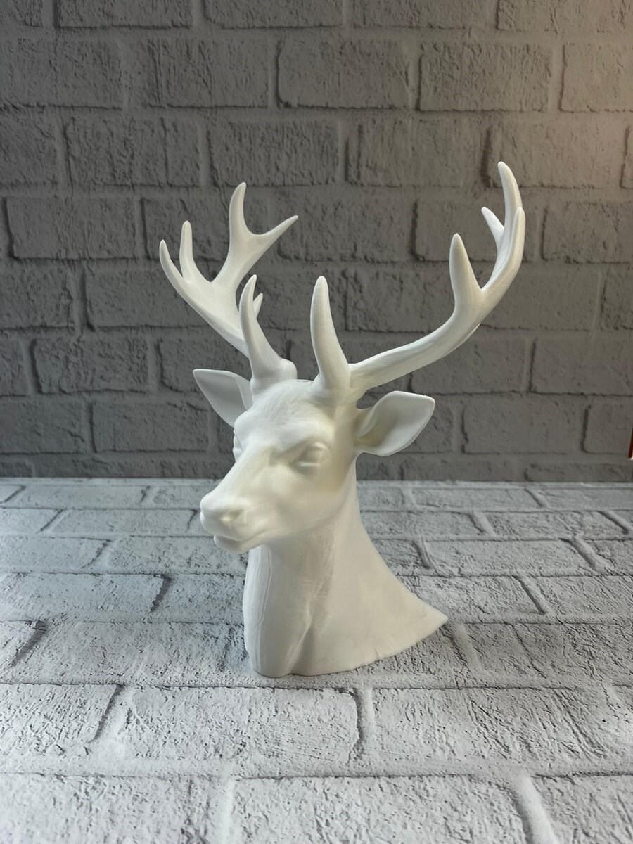 Beyaz Geyik Biblo 23 cm Dekoratif Modern Tasarım