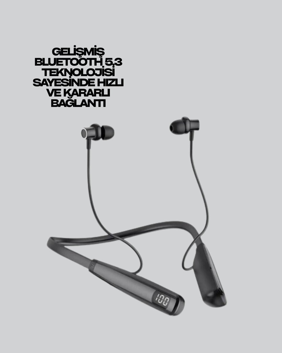 Bluetooth 5.3 Boyun Bantlı Kulaklık – Oyun ve Müzik Modu, SD Kart Desteği