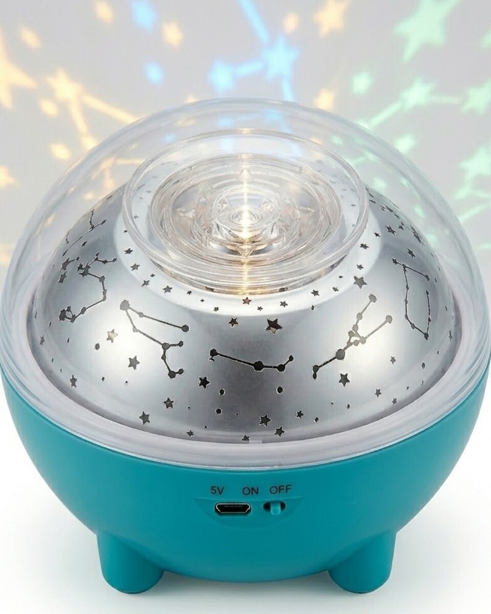 Bluetooth Hoparlörlü Yıldız Projeksiyon Gece Lambası Uzaktan Kumandalı ve Döner Işık Efektli