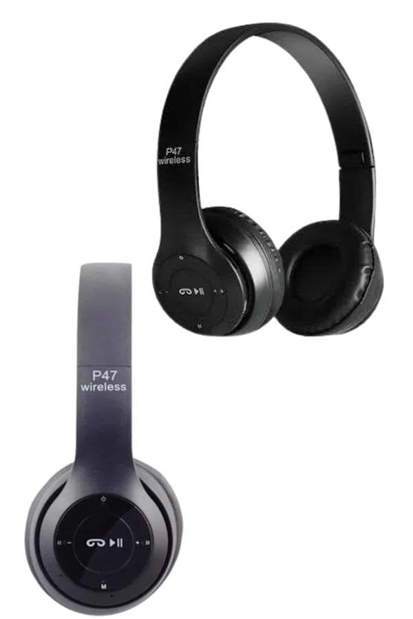 Bluetooth Kablosuz Kulaklık Siyah Wireless 5.0 Kulak Üstü Uzun Pil Ömrü