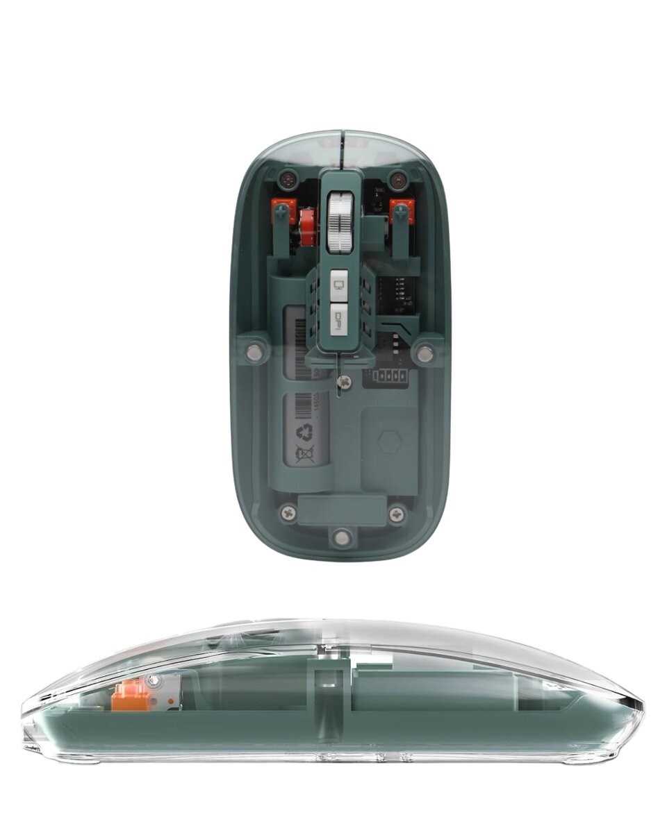Bluetooth ve 2.4G USB Destekli Pilli Kablosuz Şeffaf Mouse