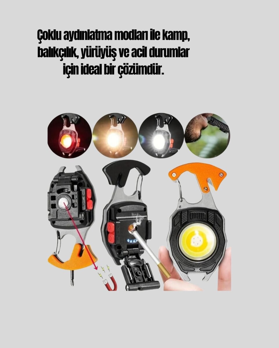 Çok Modlu LED Işıklı Pratik Anahtarlık