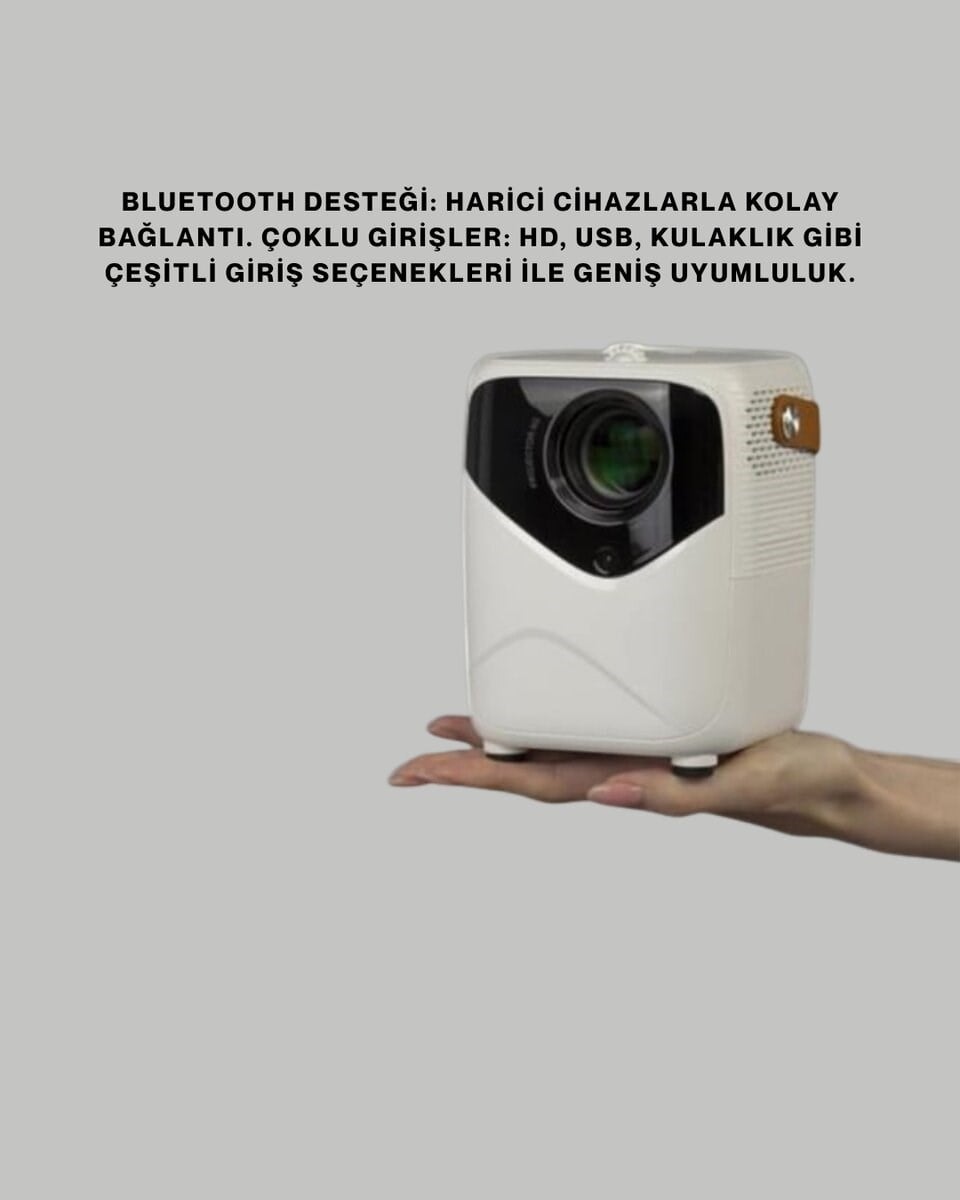 Çoklu Giriş Destekli Projektör – HDMI, USB ve Kulaklık Bağlantı Seçenekleriyle Geniş Uyumluluk