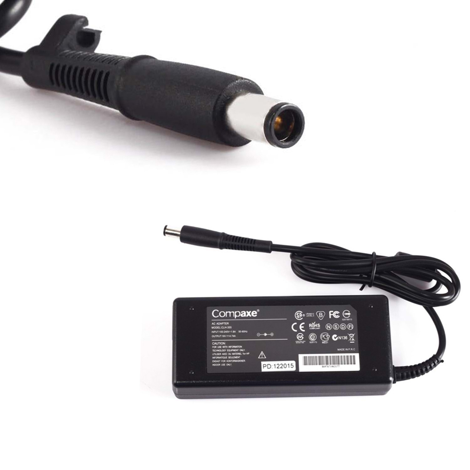 COMPAXE CLH-355 19v 4.74amper 5.0/7.4mm Muadil Notebook Adaptörü (HP Uyumlu)