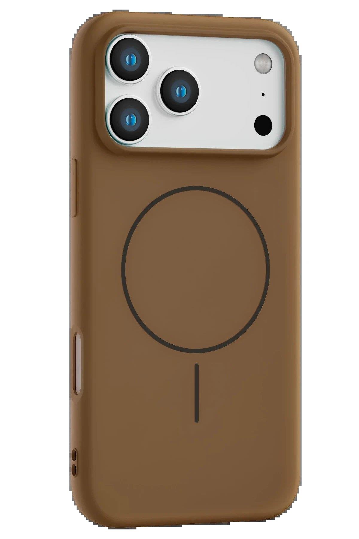 CPT05 Apple iPhone 17 Pro Max Jully Magsafe Kapak - Kahverengi