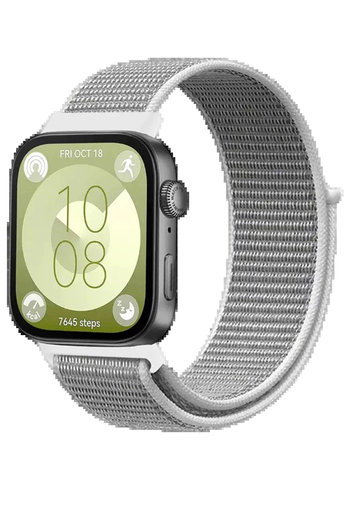 CPT05 Huawei Fit 4 Hasırlı Cırtcırtlı Kordon - Beyaz