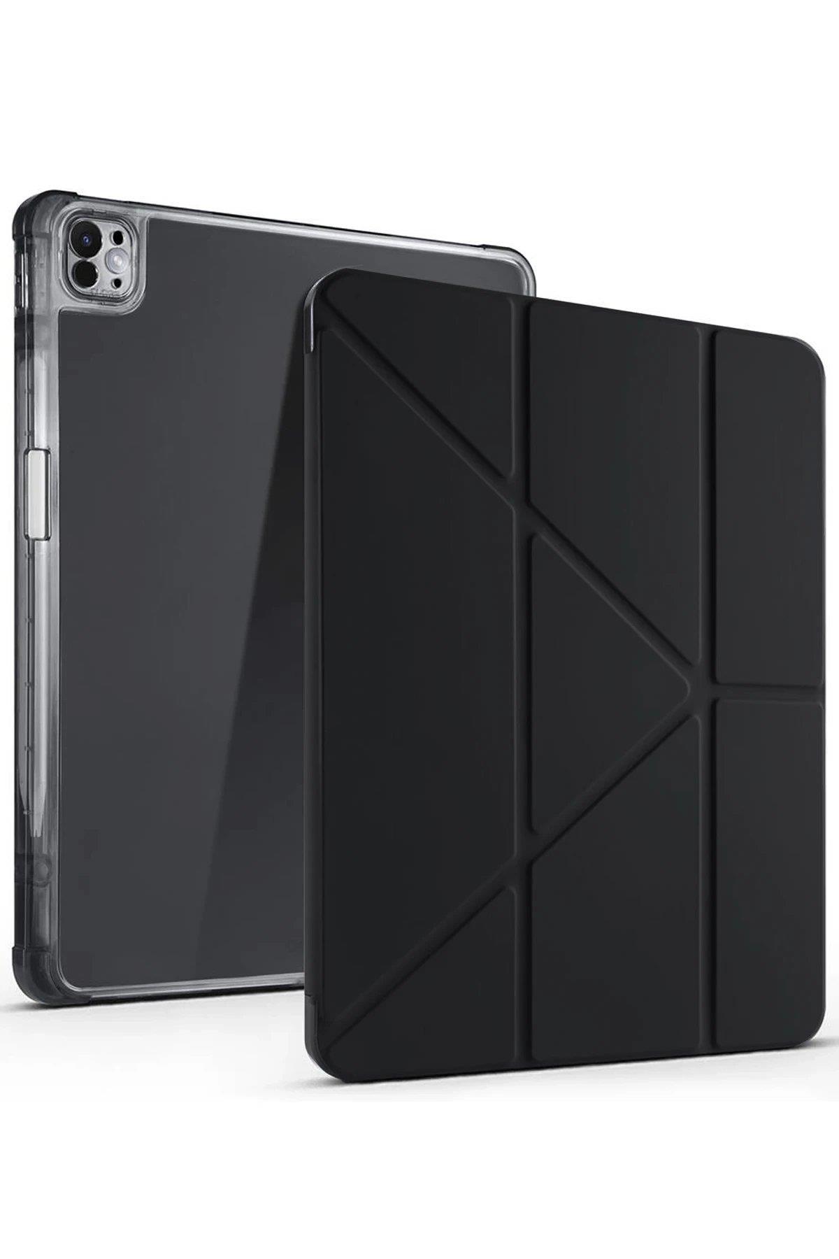 CPT05 iPad Air 13 (2024) Kılıf Kalemlikli Mars Tablet Kılıfı - Siyah