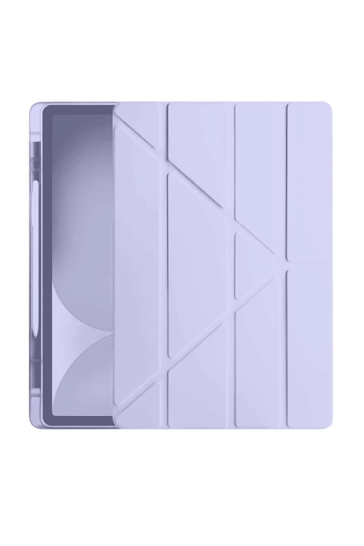 CPT05 iPad Pro 11 (2024) Kılıf Kalemlikli Hugo Tablet Kılıfı - Lila