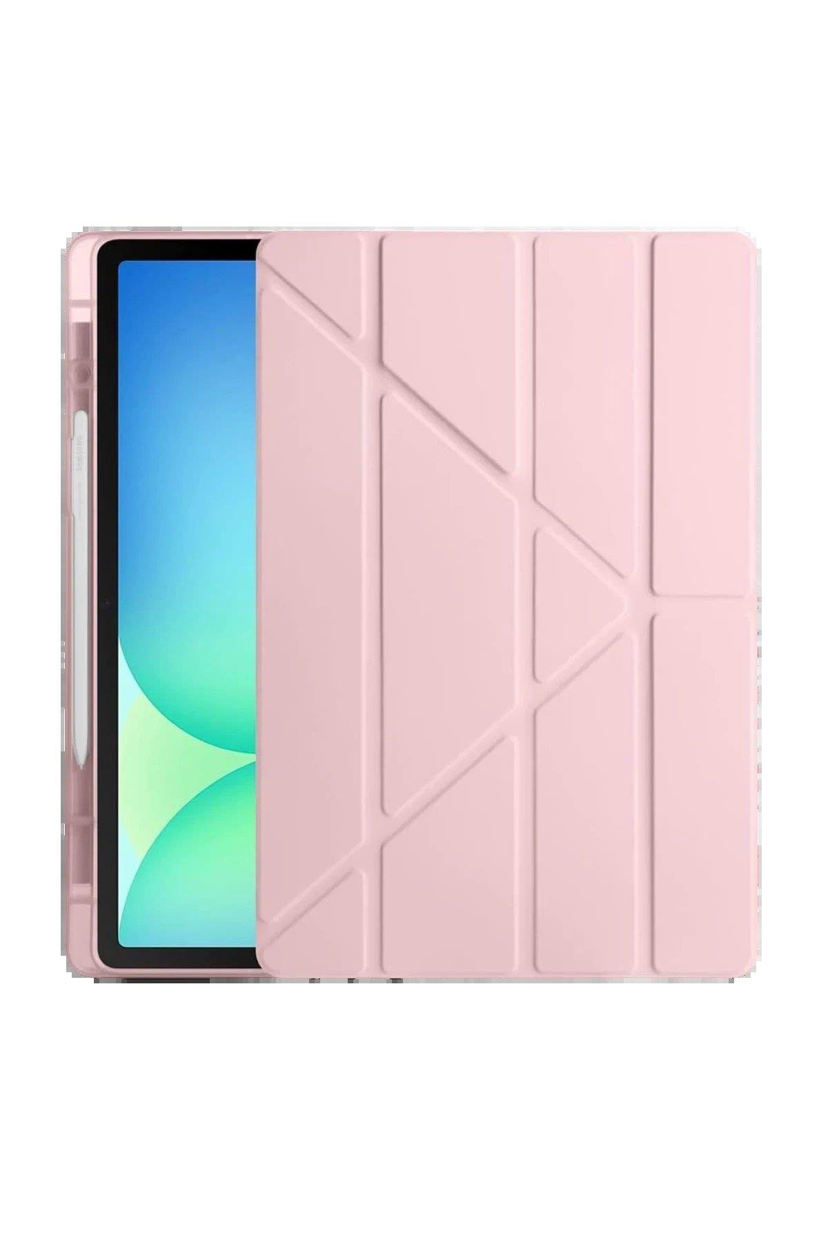 CPT05 iPad Pro 11 (2024) Kılıf Kalemlikli Hugo Tablet Kılıfı - Rose Gold