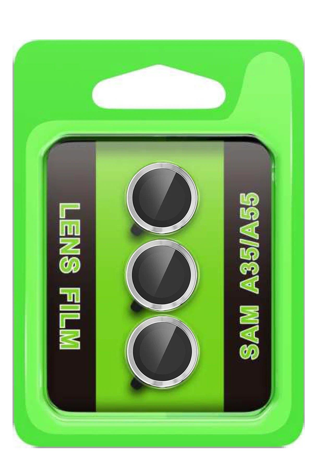 CPT05 Samsung Galaxy A35 5G Raze Metal Kamera Lens - Gümüş