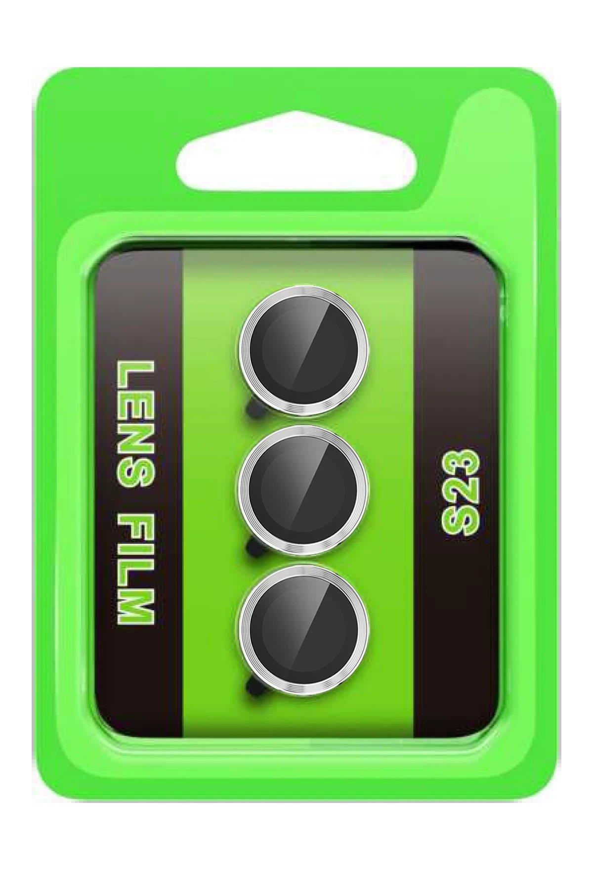 CPT05 Samsung Galaxy S23 Raze Metal Kamera Lens - Gümüş