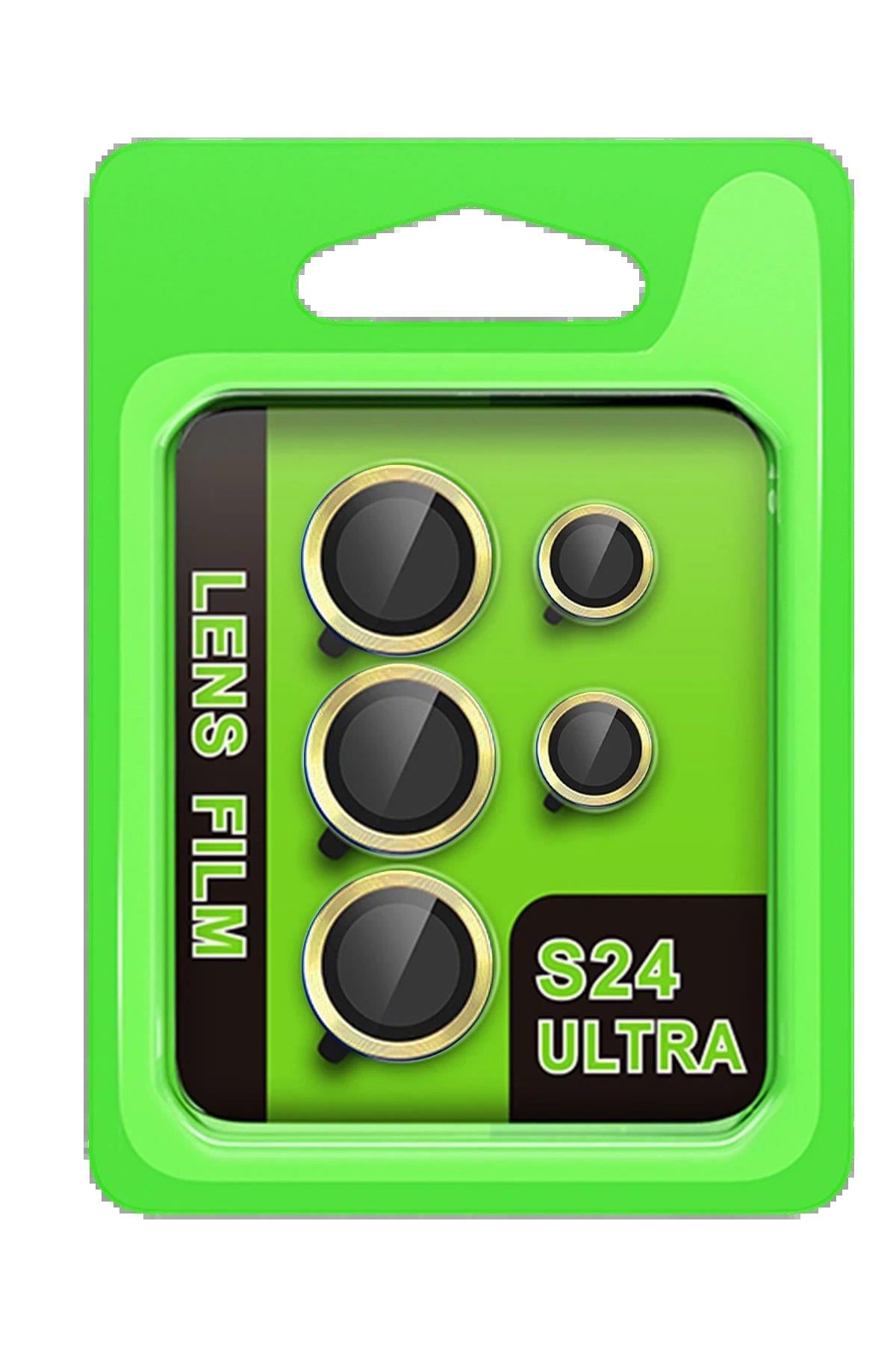 CPT05 Samsung Galaxy S24 Ultra Raze Metal Kamera Lens - Sarı