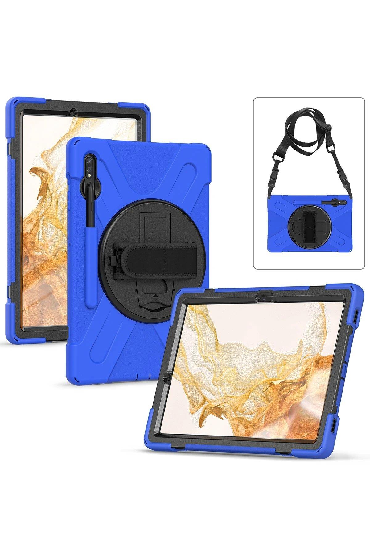 CPT05 Samsung Galaxy T737 Tab S7 FE 12.4 Kılıf Amazing Tablet Kapak - Mavi