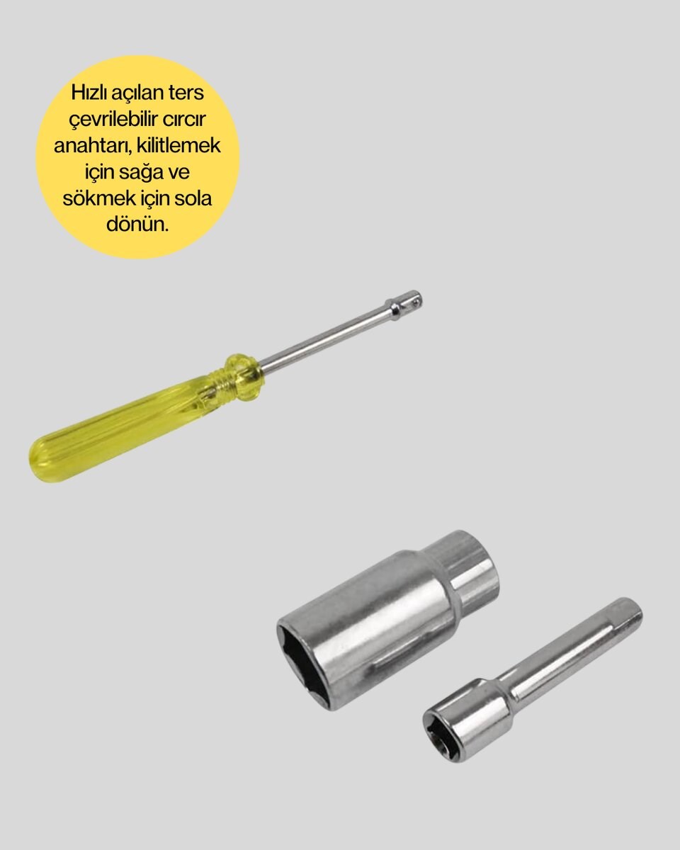 Dayanıklı Karbon Çelik 40 Parça Lokma ve Cırcır Anahtar Seti