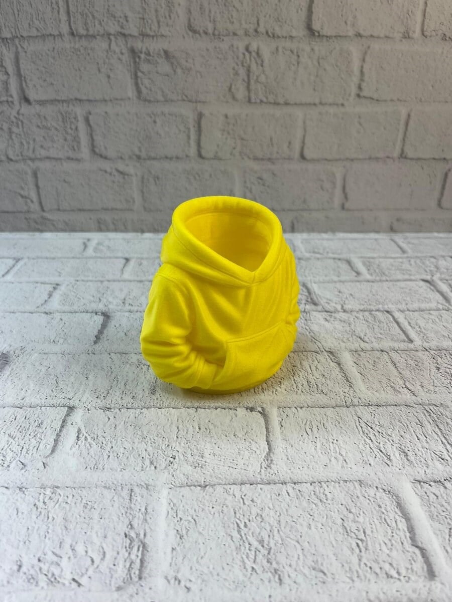 Dekoratif Sarı Hoodie Kalemlik 10x10 cm