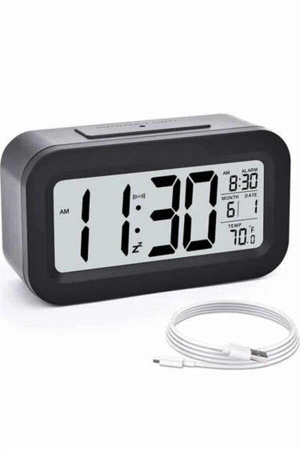 Dijital Masa Saati Takvim Çalar Saat Alarmlı Işıklı Led Ekran Pilli