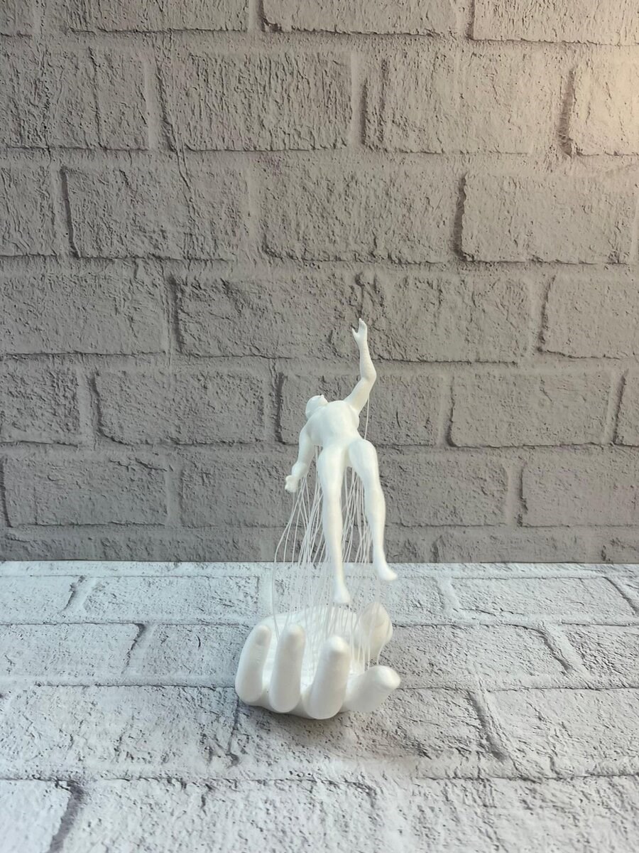 El İnsan Figürü Beyaz Modern Soyut Tasarım Salon ve Ofis Dekorasyonu