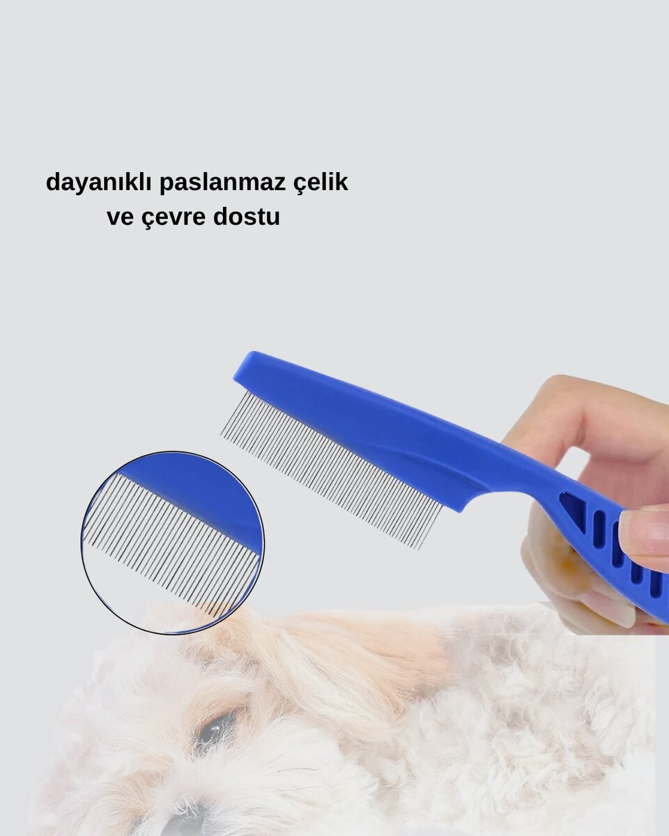 Evcil Hayvan Tüy Bakım Seti – 4’lü Paslanmaz Çelik ve Eco Plastik, Kolay Temizlenebilir ve Dayanıklı