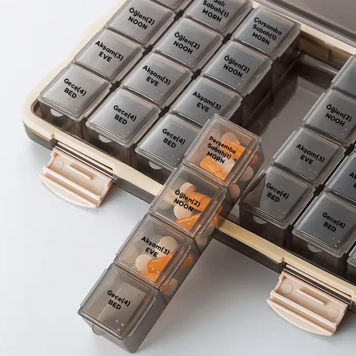 EZERE Haftalık Ilaç Kutusu | 7 Günlük | 28 Gözlü Haftalık Ilaç Kutusu-(1903)