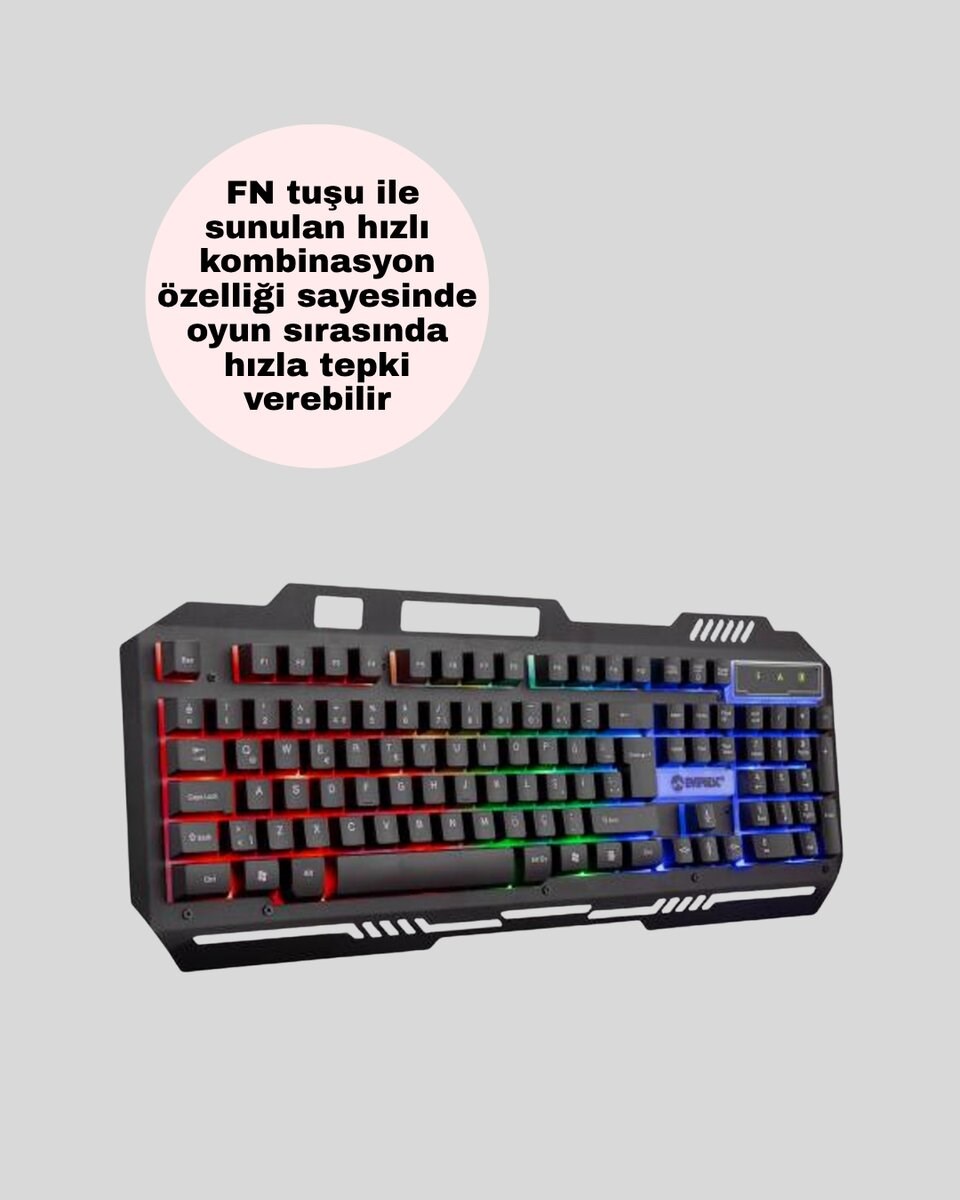 Gaming Klavye ve Mouse Seti PG8018 – Dayanıklı Tuşlar, Hızlı Komut