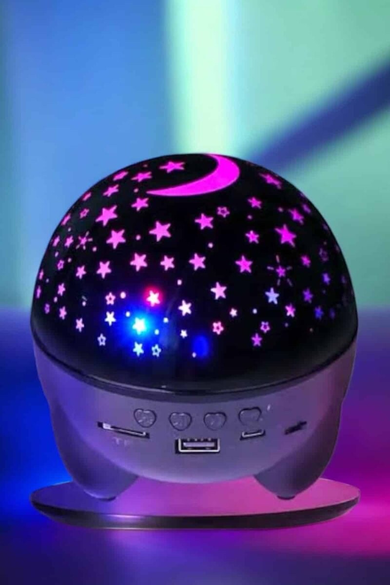 Gece Lambası Projeksiyon Görünümlü Şarjlı Yıldızlı Yuvarlak