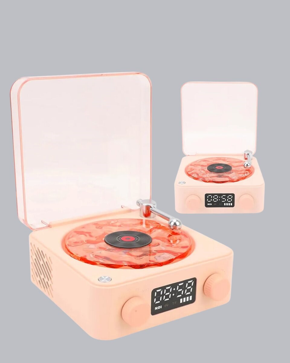 Gece Lambası Stereo Bluetooth Hoparlör Dijital Saat Su Dalgası Efektli 3-ü-1 Cihaz