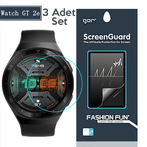 Gor Huawei Watch GT2E Darbe Emici Ekran Koruyucu 3 Adet Set-(1903)