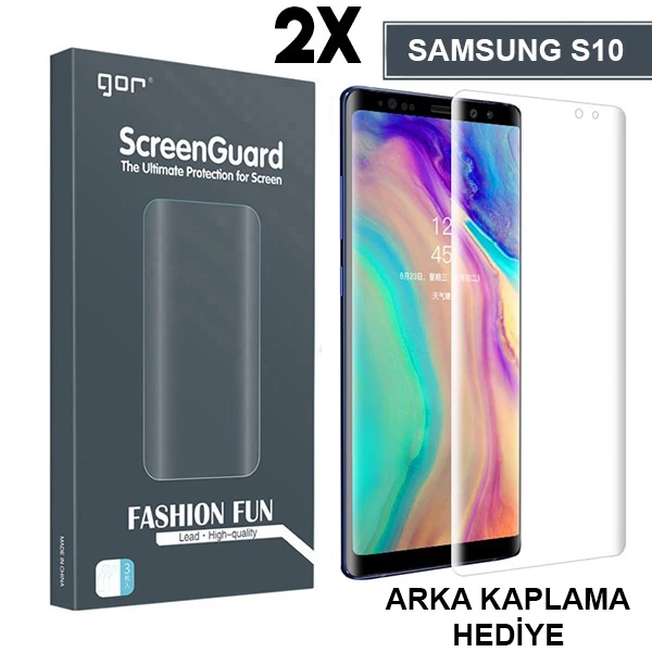 Gor Sm Galaxy S10 3d Kavisli Darbe Emici Full Ekran Koruyucu 2 Adet Set-(1903)