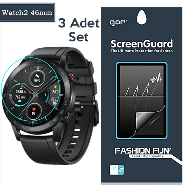 Gor Sm Galaxy Watch 46mm Darbe Emici Ekran Koruyucu 3 Adet Set-(1903)