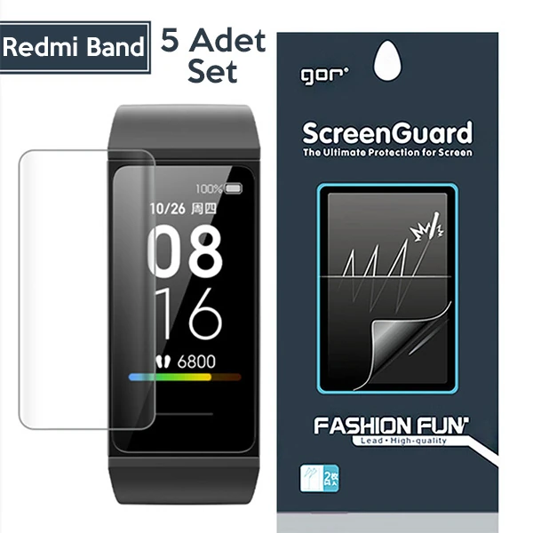 GOR Xiaomi Mi Band 5-4 Akıllı Bileklik Ekran Koruyucu  5 ADET SET-(1903)