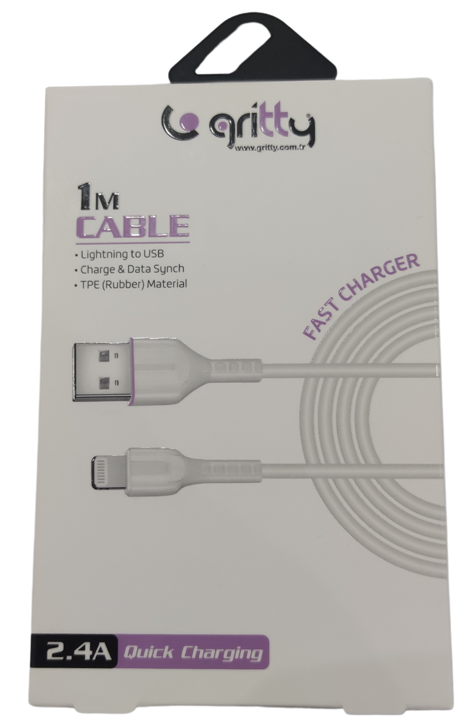 GRİTTY 1M İOS(L.NING) 2,4A KABLO (LILA)