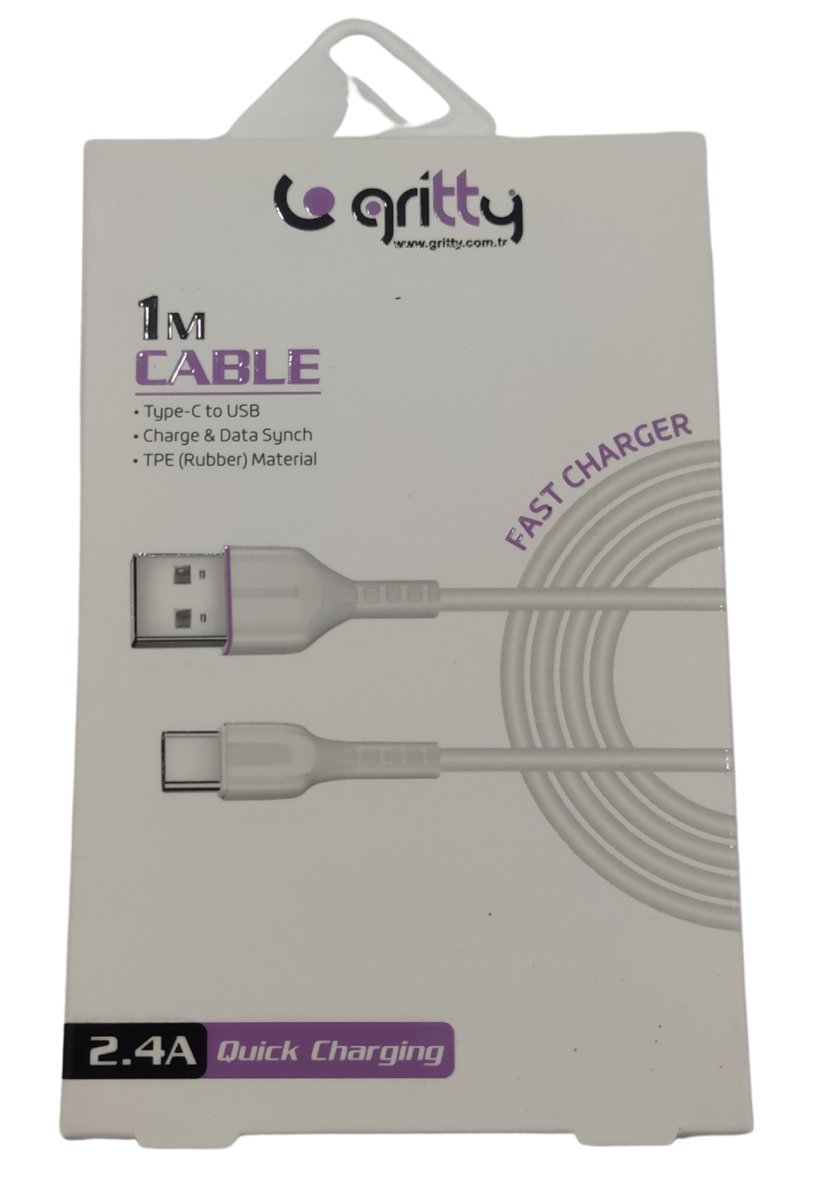 GRİTTY 1M TYPE-C 2,4A KABLO (LILA)