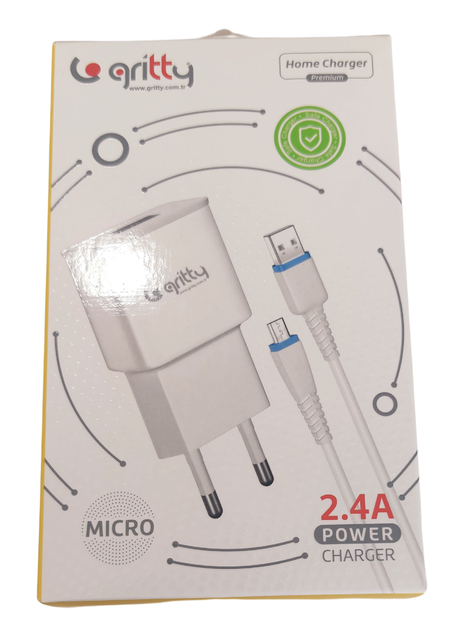 GRİTTY MİCRO ŞARJ CİHAZI 2.4A HOME CHARGER ( EV ŞARJ CİHAZI )