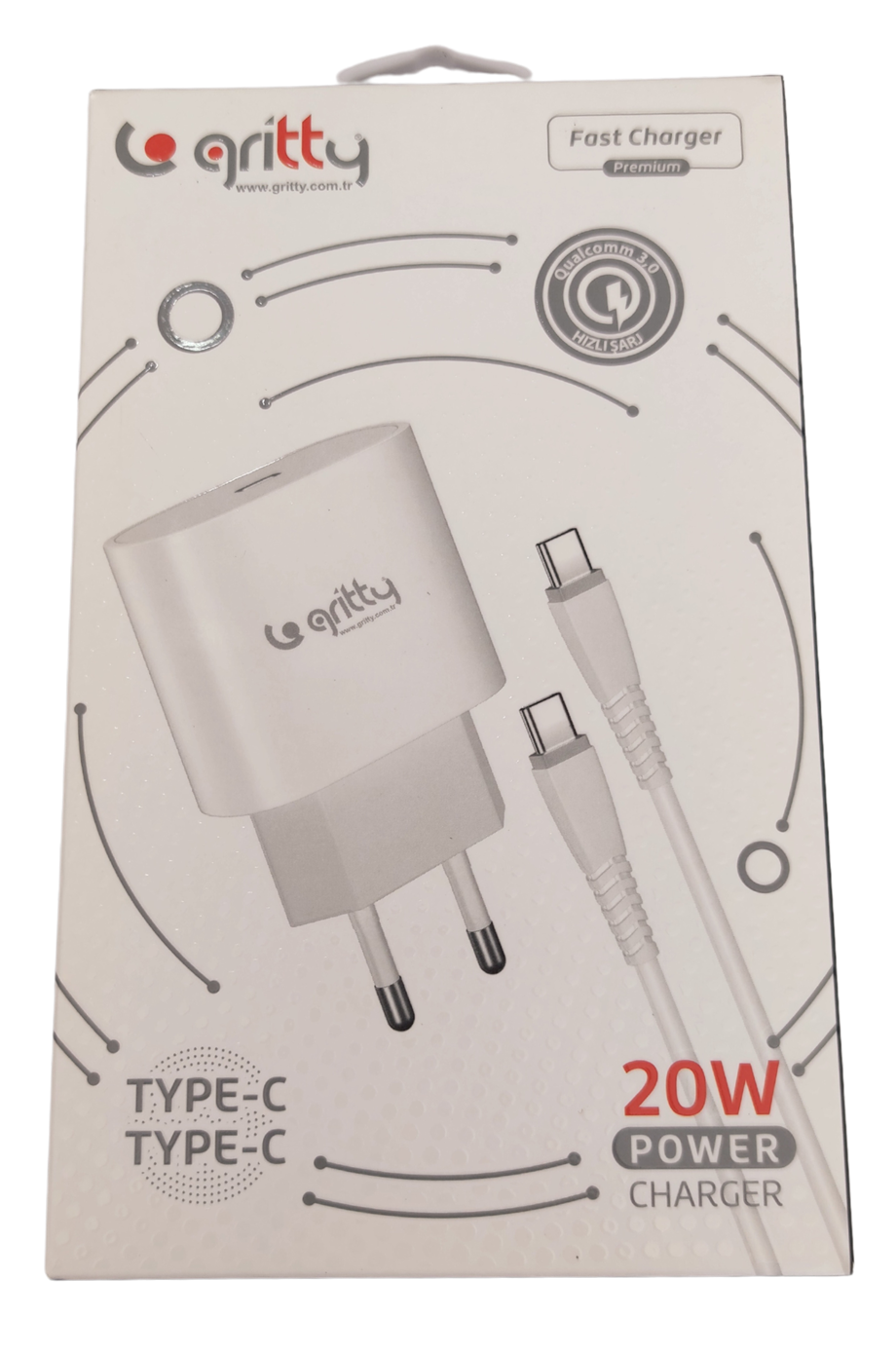 GRİTTY TYPE-C TO TYPE-C ŞARJ CİHAZI 20W 
