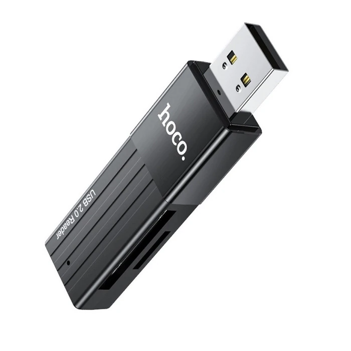 HOCO HB20 2in1 Hafıza Kart Okuyucu USB 2.0 Çevirici Adaptör-(1903)