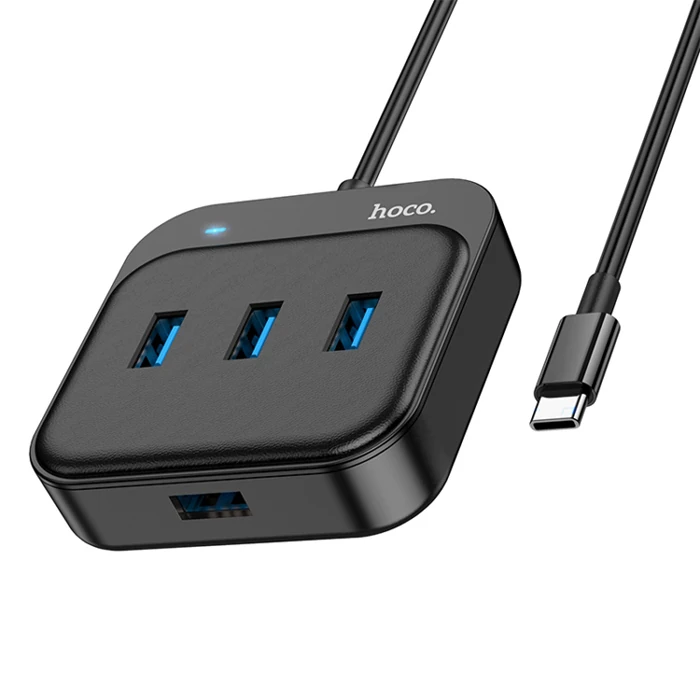 Hoco HB31 4in1 Type-C to 4x USB3.0 HUB Çevirici Dönüştürücü Adaptör 0.2m-(1903)