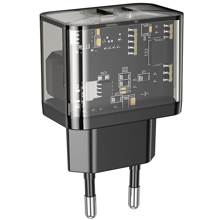 HOCO N34 PD20W+QC3.0 USB+Type-C Giriş Hızlı Şarj Adaptörü Başlığı-(1903)