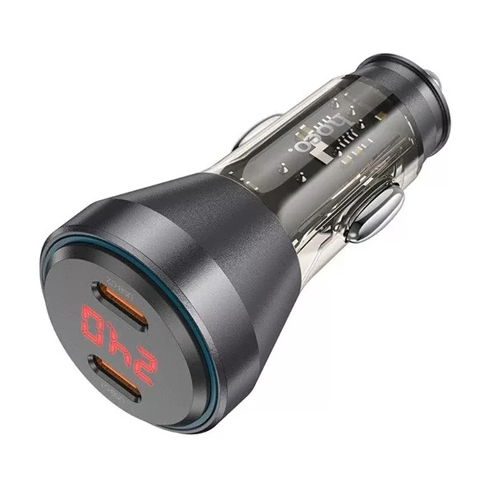 HOCO NZ12C Graceful PD60W 2 Type-C Girişli Araç Çakmaklı Hızlı Şarj Aleti-(1903)