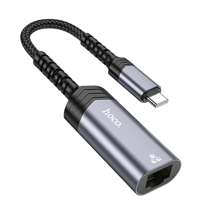 Hoco UA26 Type-c OTG RJ45 İnternet Adaptörü Dönüştürücü 100 Mbps-(1903)
