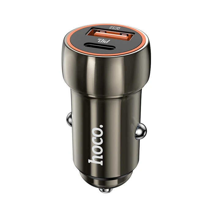 HOCO Z46A PD20W+QC3.0 USB+Type-C Giriş Araç içi Çakmaklık Hızlı Şarj Aleti-(1903)