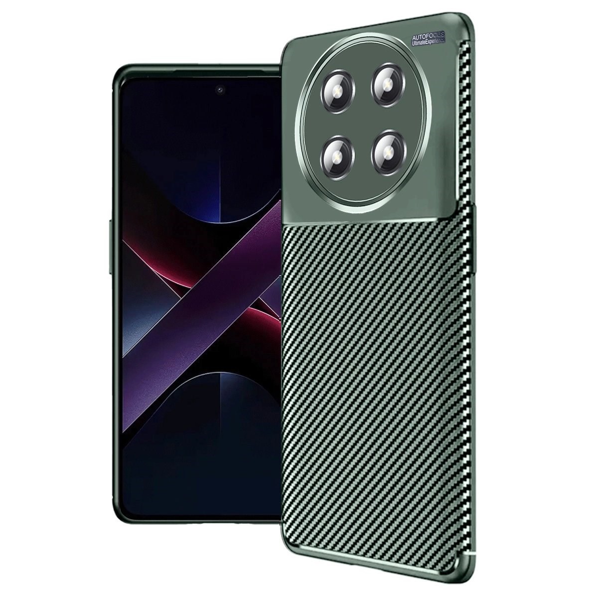 Honor Magic 7 Lite Kılıf Auto Focus Karbon Kapak - Koyu Yeşil