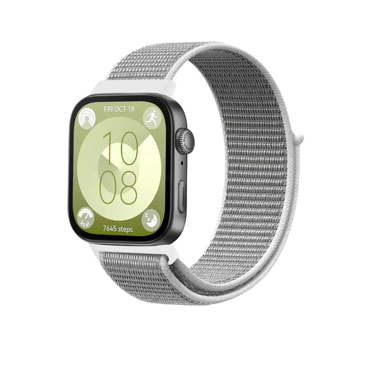 Huawei Fit 4 Hasırlı Cırtcırtlı Kordon - Beyaz