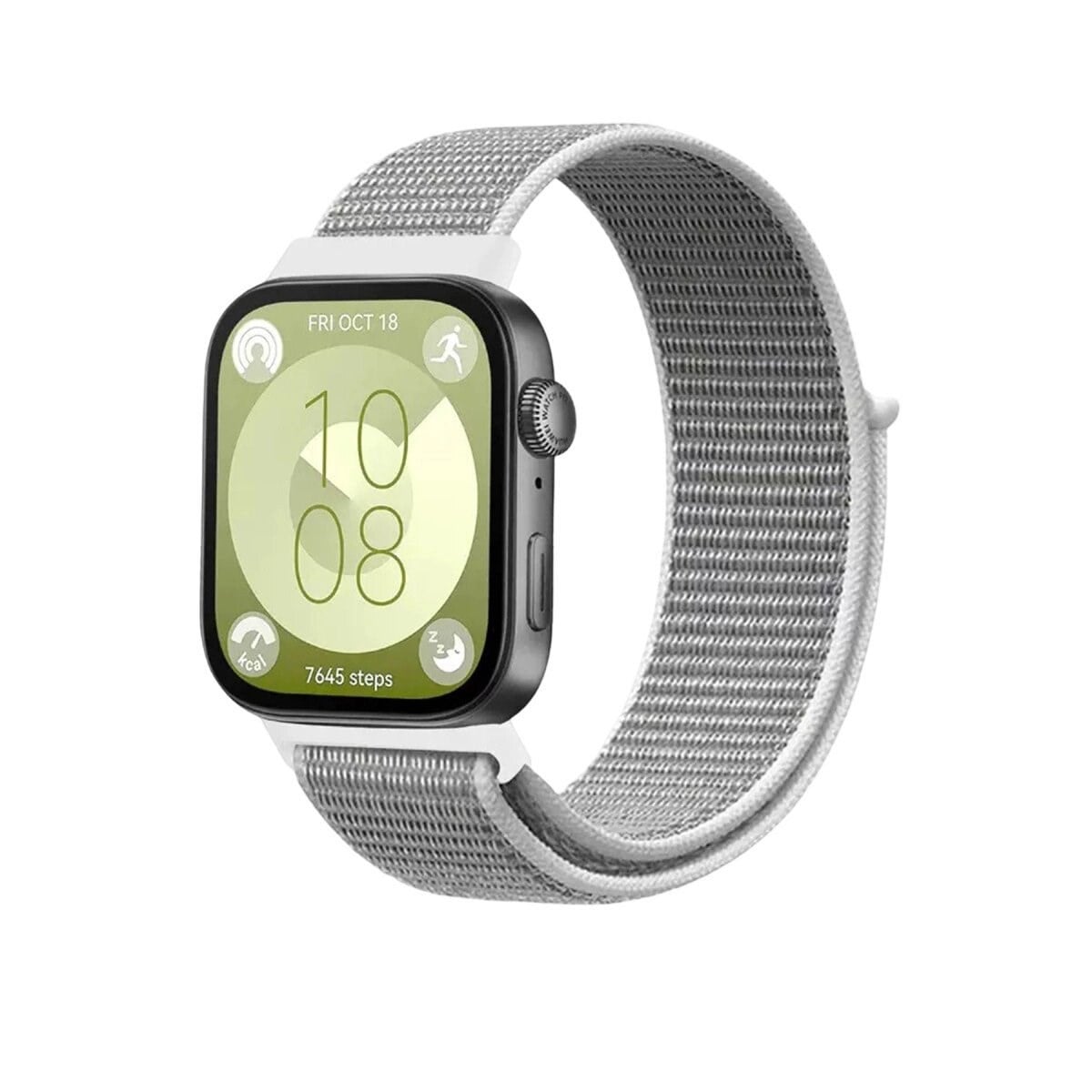 Huawei Fit 4 Hasırlı Cırtcırtlı Kordon (saat Değildir) - Beyaz