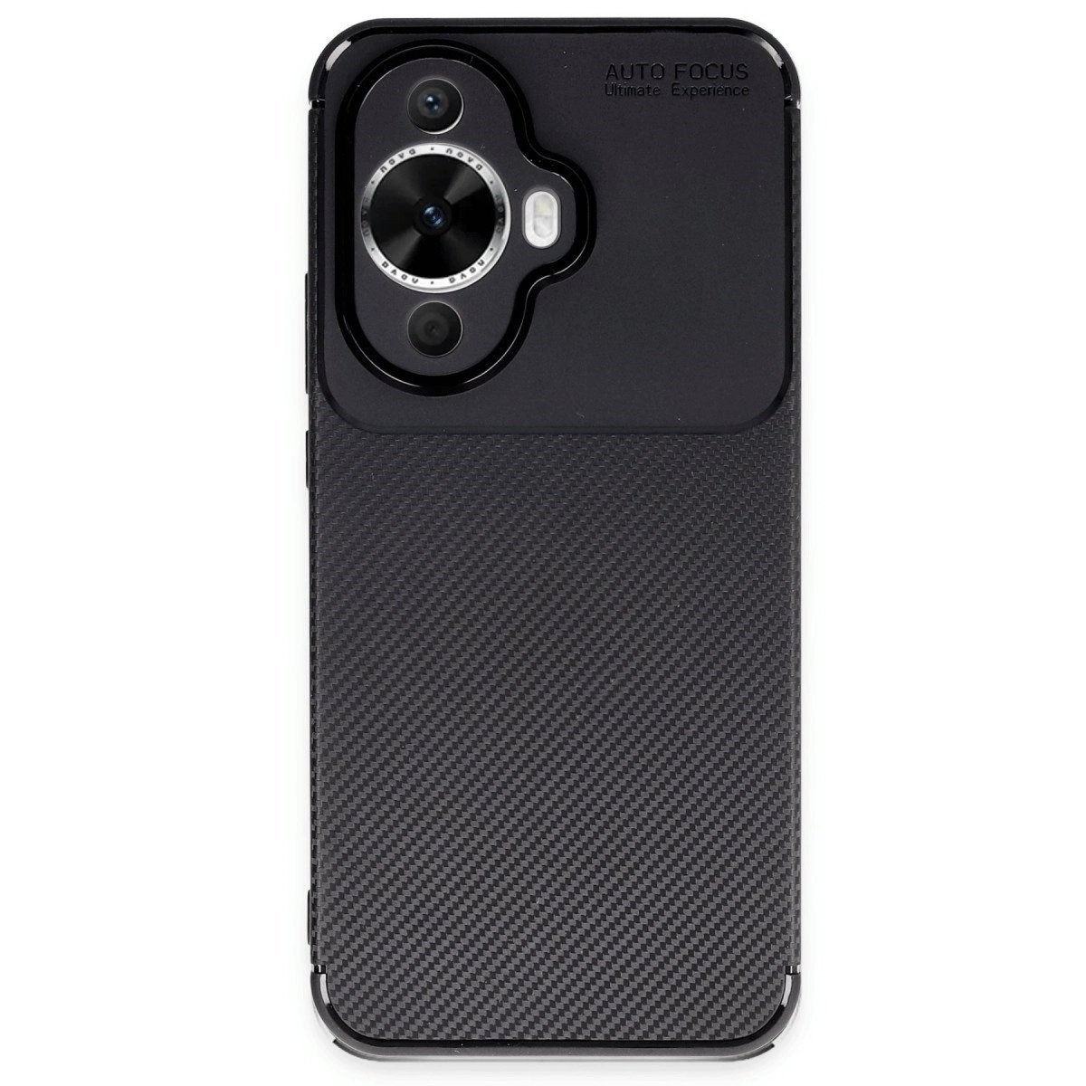 Huawei Nova 12s Kılıf Auto Focus Karbon Kapak - Siyah