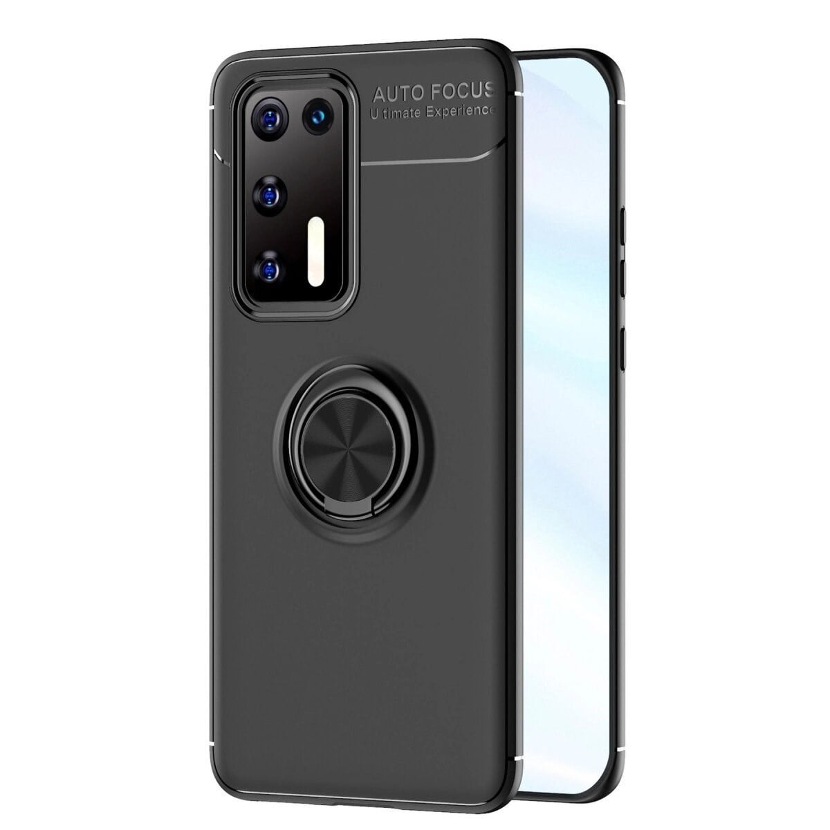 Huawei P40 Kılıf Range Yüzüklü Silikon - Siyah