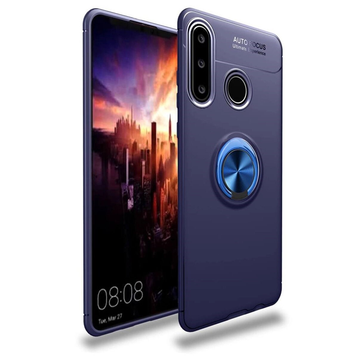 Huawei Y6p Kılıf Range Yüzüklü Silikon - Mavi