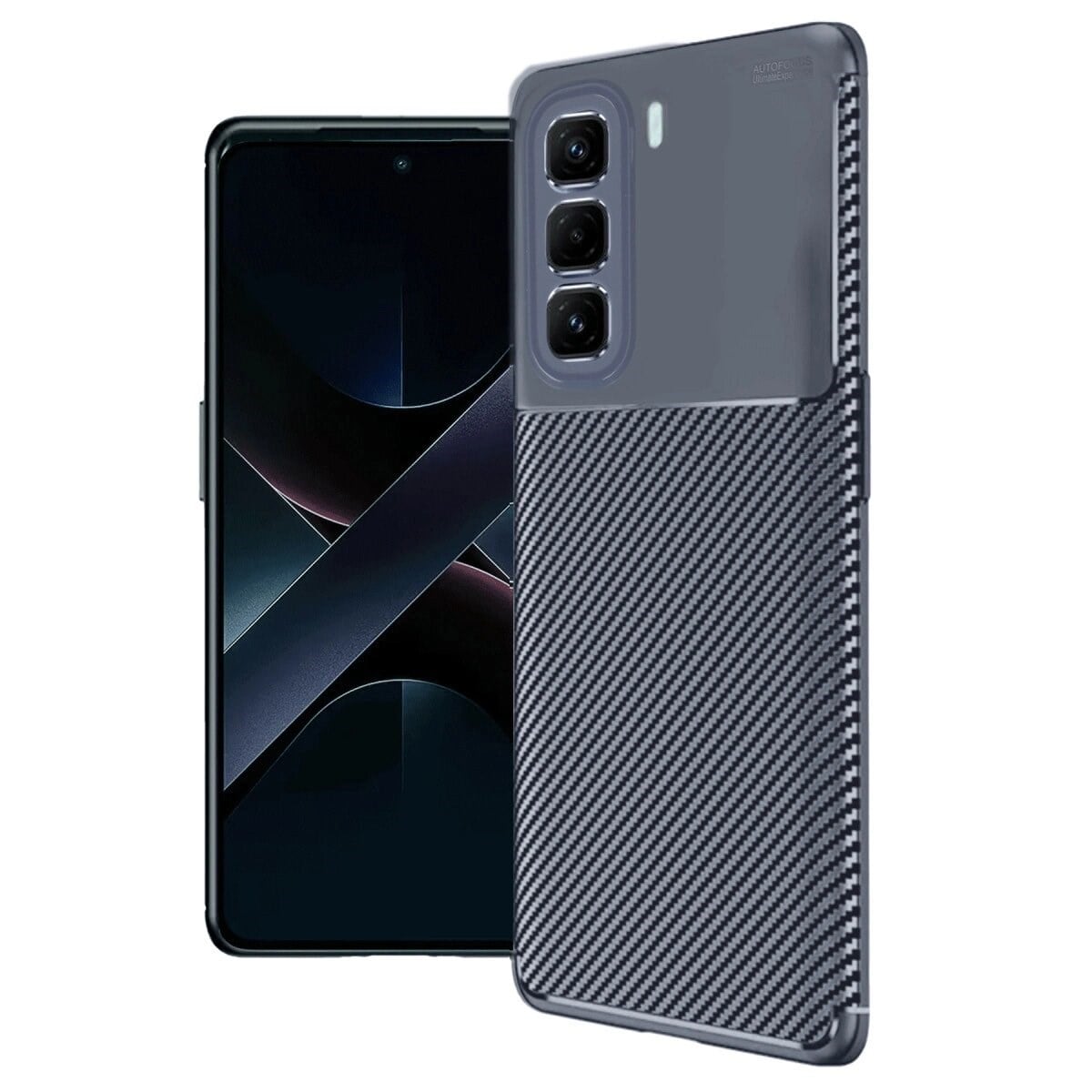 İnfinix Hot 50 4g Kılıf Auto Focus Karbon Kapak - Lacivert